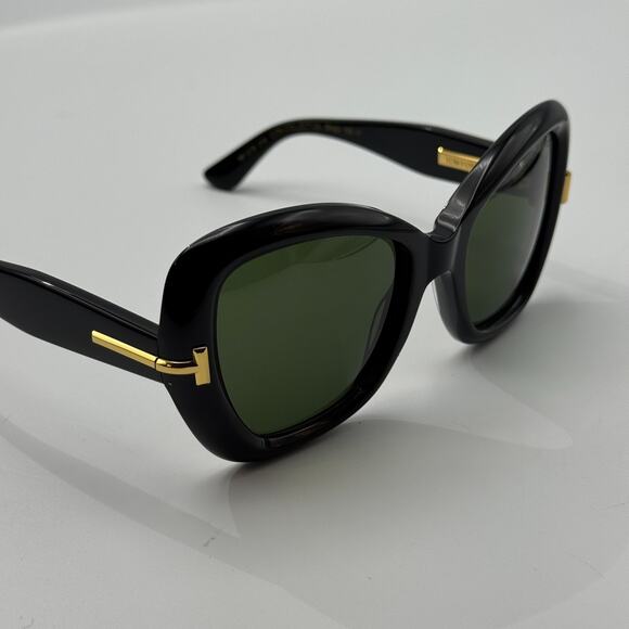 Tom Ford Sunglasses Icon TF1279 01N Black Butterfly Frame Green Lens 55mm New main image 16
